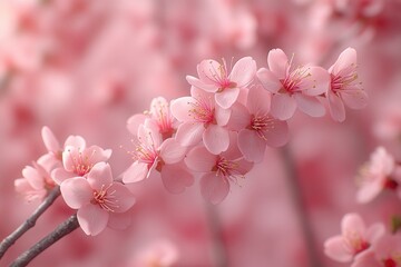Poster - A detailed view of a cluster of pink flowers, perfect for illustrating gardening or floral themes