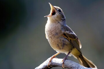 Poster - A small bird perched on the top of a tree branch, natural scenery