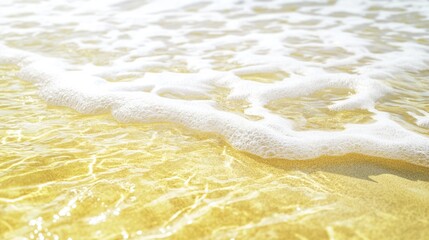 Poster - A close-up view of a wave on a beach, ideal for use in travel or outdoor-themed projects