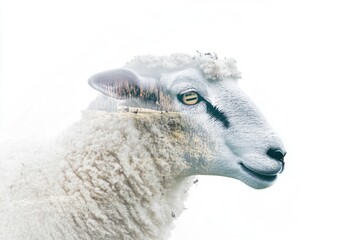 Poster - A close-up shot of a sheep's face with a blurred background