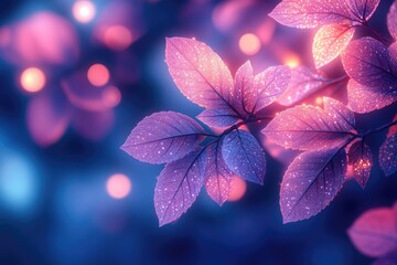 Poster - A close-up shot of a single purple leaf on a branch, with detailed texture and veins visible
