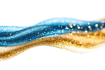 Poster - a close-up shot of a blue and gold wave with intricate patterns