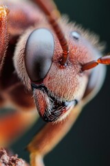 Poster - A detailed look at the facial features of an insect