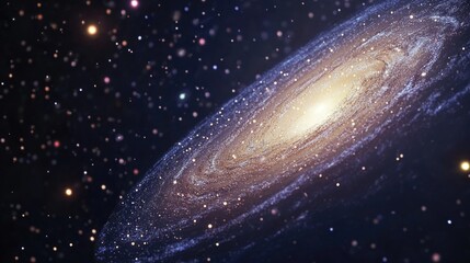 Poster - A stunning spiral galaxy visible in the night sky, perfect for astronomy and space-themed uses