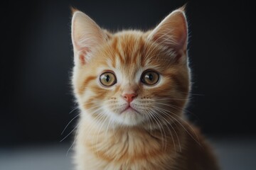 Poster - A close-up shot of a cat's face against a dark background