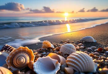 Wall Mural - A view of some Seashells on the beach