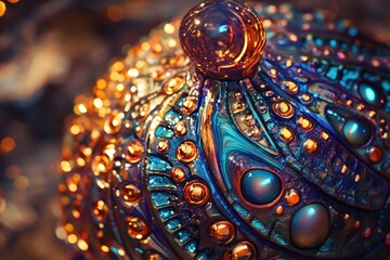 Poster - A close-up view of a decorative ornament on a table, perfect for use in home decor, furniture, or lifestyle photography