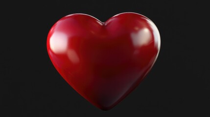 Poster - A simple red heart shape on a dark background