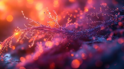 Poster - Water droplets on a plant's leaves, great for science or nature photography