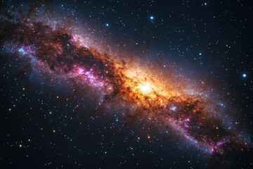 Poster - A distant galaxy with a shining star at its core, perfect for sci-fi and space-themed projects