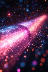 Poster - A vibrant and swirling galaxy with a massive black hole at its center, perfect for illustrations of space exploration or cosmic phenomena