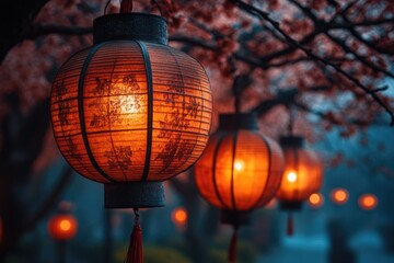 Aufkleber - Outdoor decorations, evening ambiance, festival or celebration atmosphere