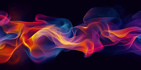 Poster - Colorful abstract swirls of light in vibrant hues