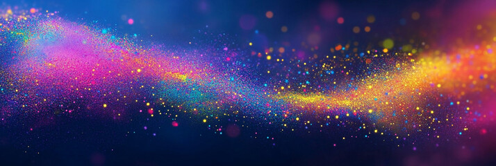Poster - Colorful swirl of glittering particles in vibrant hues