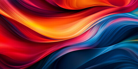 Poster - Vibrant waves of color blend in an abstract design