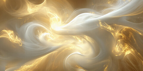 Poster - Swirling golden patterns create a mesmerizing abstract design