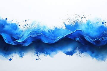 Canvas Print - A flowing wave of blue paint