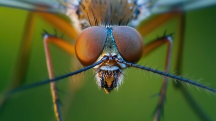 Aufkleber - Close-up shot of a mosquito's face with blurred background