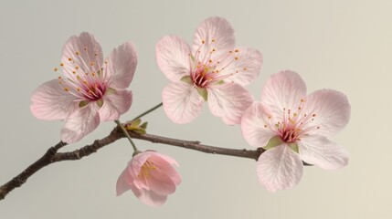 Aufkleber - A close up of pink flowers on a branch, great for decoration or gift wrapping