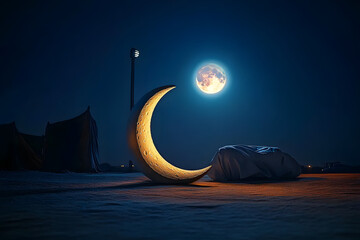 Wall Mural - symbolic representation of moon sightings during ramadan