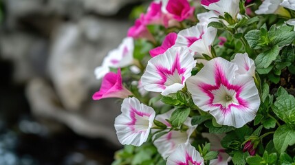 Poster - Close-up shot of a plant with pink and white flowers