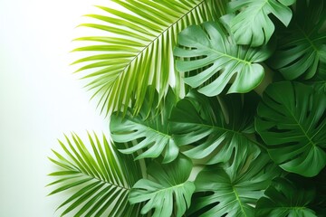 Aufkleber - A close-up shot of a bunch of green leaves