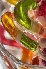 Poster - A colorful glass bowl filled with assorted candies