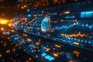 Aufkleber - A computer screen showing a glowing globe, suitable for use in illustrations about technology and innovation
