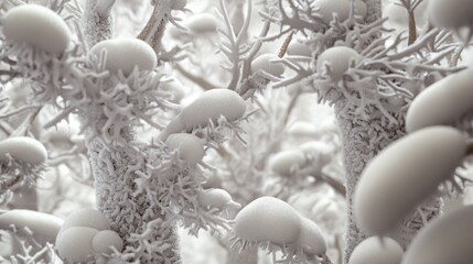 Poster - Winter forest landscape with snow-covered trees