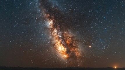 Poster - The Milky Way shines brightly in the night sky