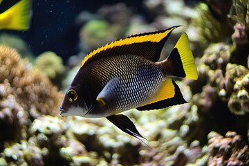 Poster - A close-up view of a fish swimming in an aquarium