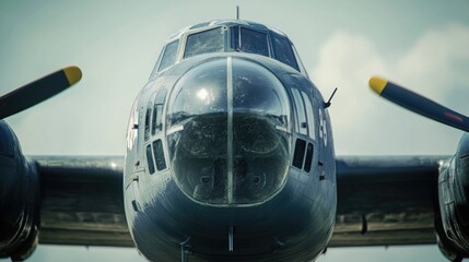 Aufkleber - A detailed view of an airplane's nose section