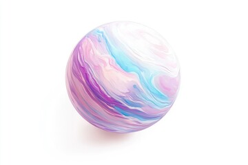 Poster - A vibrant marble ball sitting on a white surface, perfect for use in illustrations, designs or as a decorative element