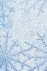 Aufkleber - Delicate snowflakes scattered on a calm blue surface, perfect for winter or cold-themed designs