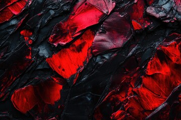Poster - A close-up view of a red and black background, suitable for use in designs where bold colors are needed