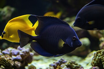 Poster - Two fish swimming together in an aquarium
