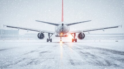 Poster - A large commercial airliner parked on the tarmac, ready for departure or arrival