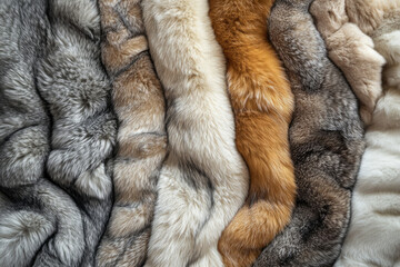 luxurious fur pelts in various colors and textures, showcasing natural beauty.