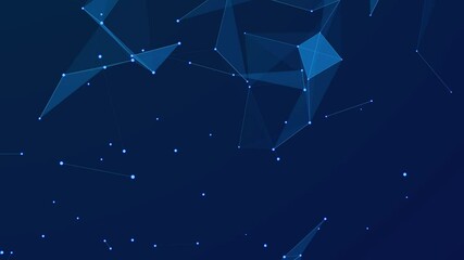 Leinwandbilder - Data technology and scientific illustration. Abstract motion background of connected dots and lines. 3d rendering. Seamless loop. 4K	