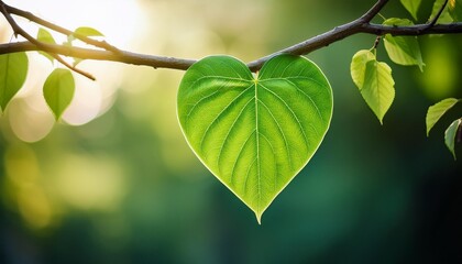 Poster - green leaves on a branch