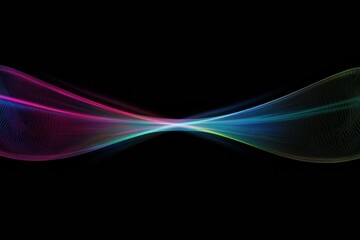 Poster - Vibrant neon lines create an abstract visual experience with glowing patterns in a dark setting. Generative AI