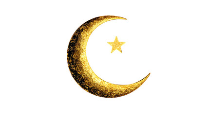 Wall Mural - crescent moon and star in ramadan silhouette