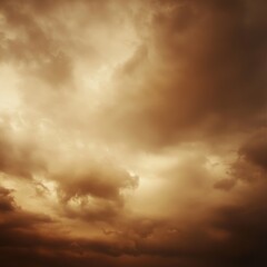 Poster - Dramatic Clouds Fill the Sky at Sunset, Creating a Stunning Golden Atmosphere Over a Tranquil Landscape During Dusk Hours