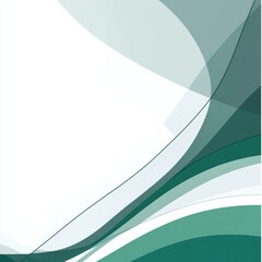Aufkleber - Abstract Design Featuring Curved Shapes and Shades of Green in Modern Art Style Perfect for Interior Decoration or Digital Use