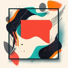 Poster - Abstract Design Featuring Bold Colors and Geometric Shapes in a Vibrant Composition Emphasizing Creativity and Modern Art Aesthetics