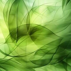 Poster - Abstract Green Foliage With Soft Curves and Flowing Shapes Creating a Tranquil and Harmonious Atmosphere in a Natural Setting