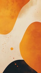Aufkleber - Abstract Design Featuring Vibrant Orange Shapes Set Against a Light Textured Background Showcasing Modern Artistic Expression in a Digital Format