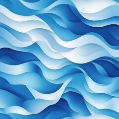Poster - Seamless ocean wave pattern in shades of blue with flowing curves and smooth transitions for design and art use. Generative AI