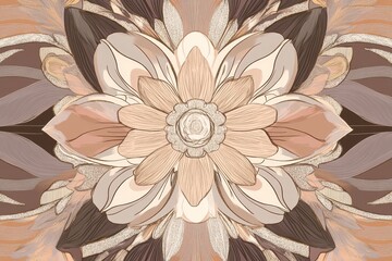 Poster - Elegant Floral Pattern With Soft Colors and Intricate Design Creating a Harmonious Composition for a Serene Atmosphere