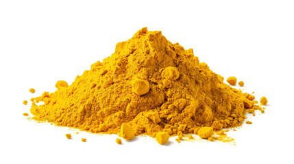 Wall Mural - side view on one single ground chicken curry mix powder pile heap isolated on white background